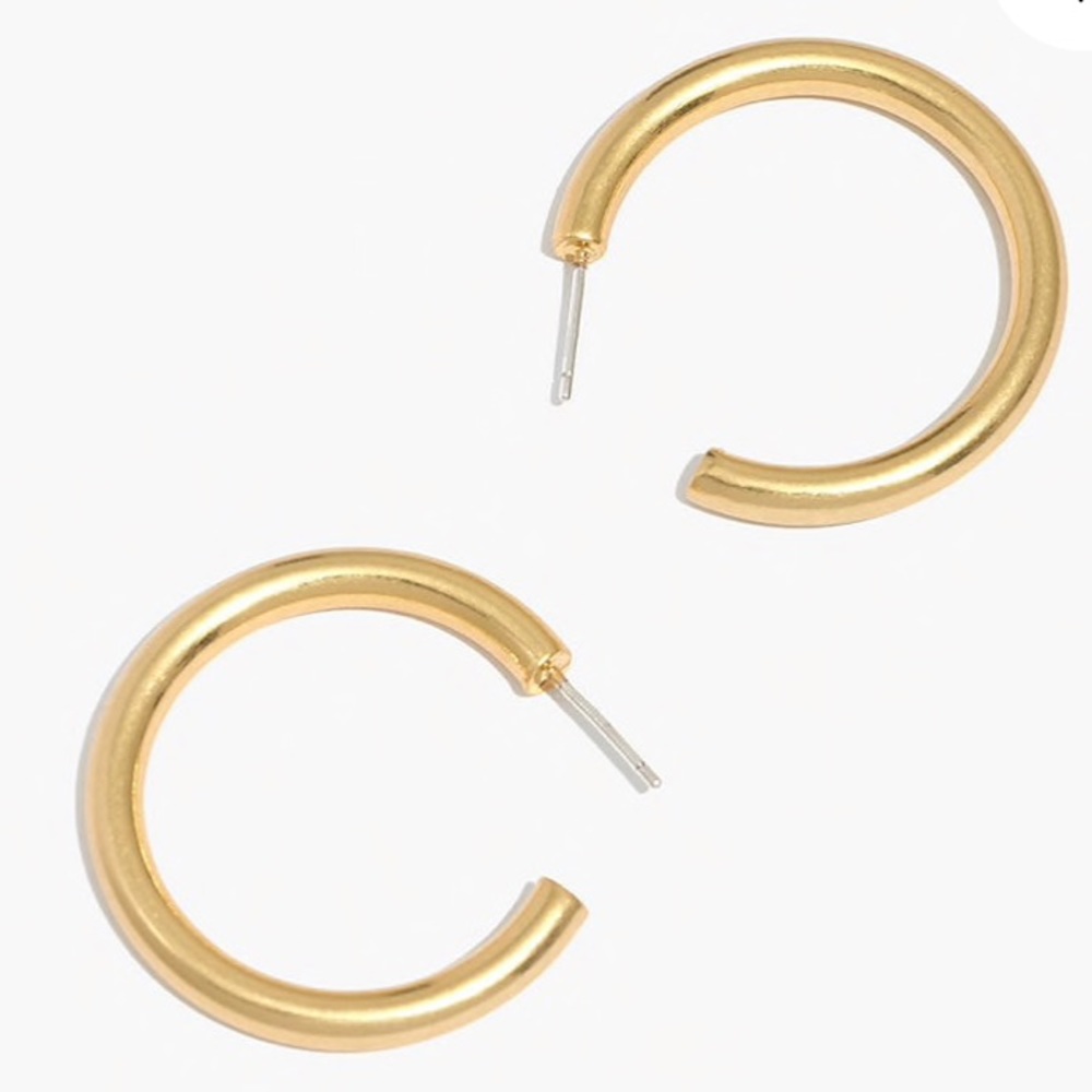 NWT Gold Madewell Chunky Medium Hoop Earrings